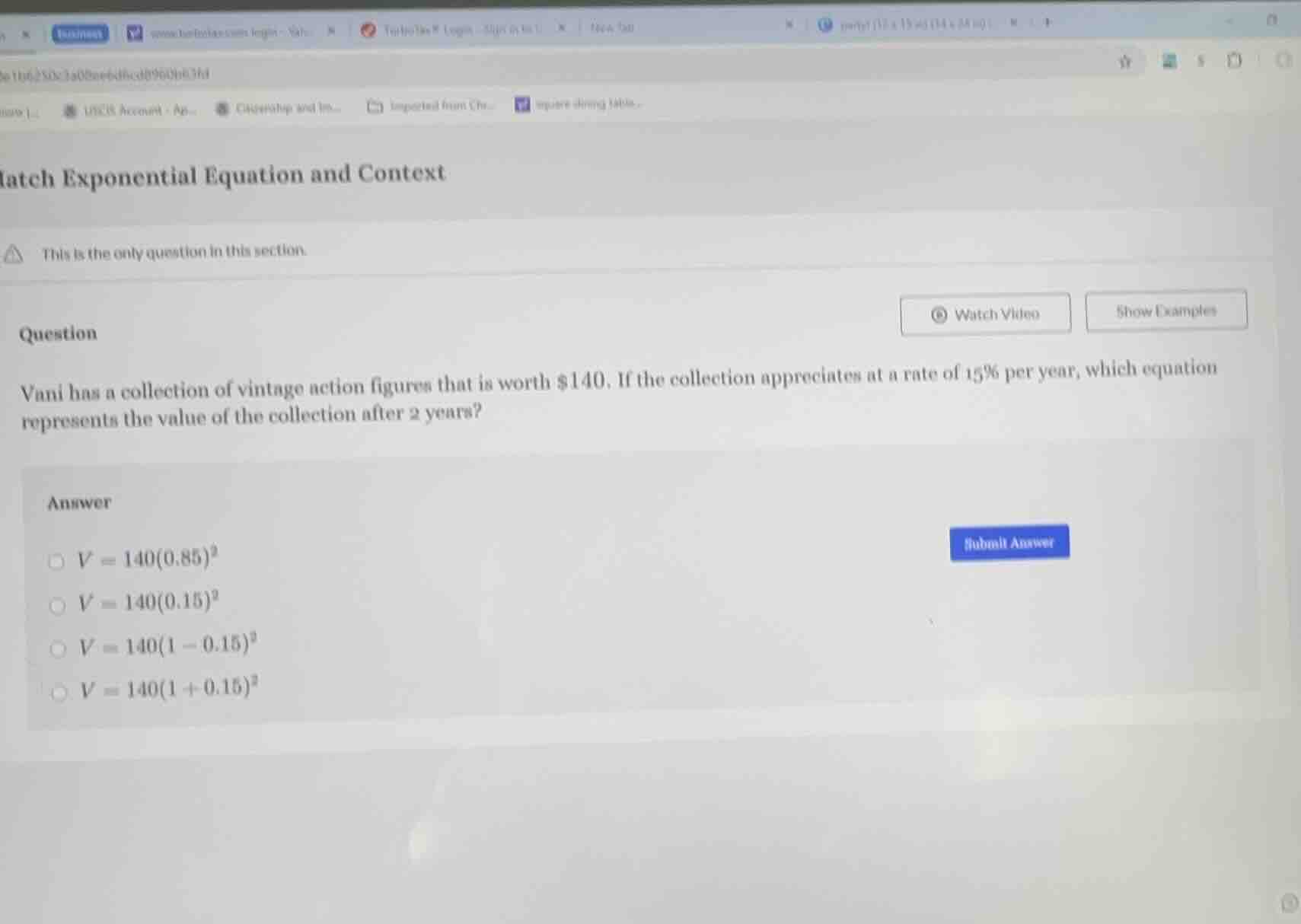 match exponential equation and context this is the only question in thi…