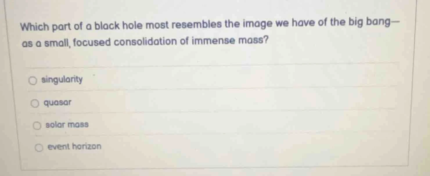 which part of a black hole most resembles the image we have of the big …