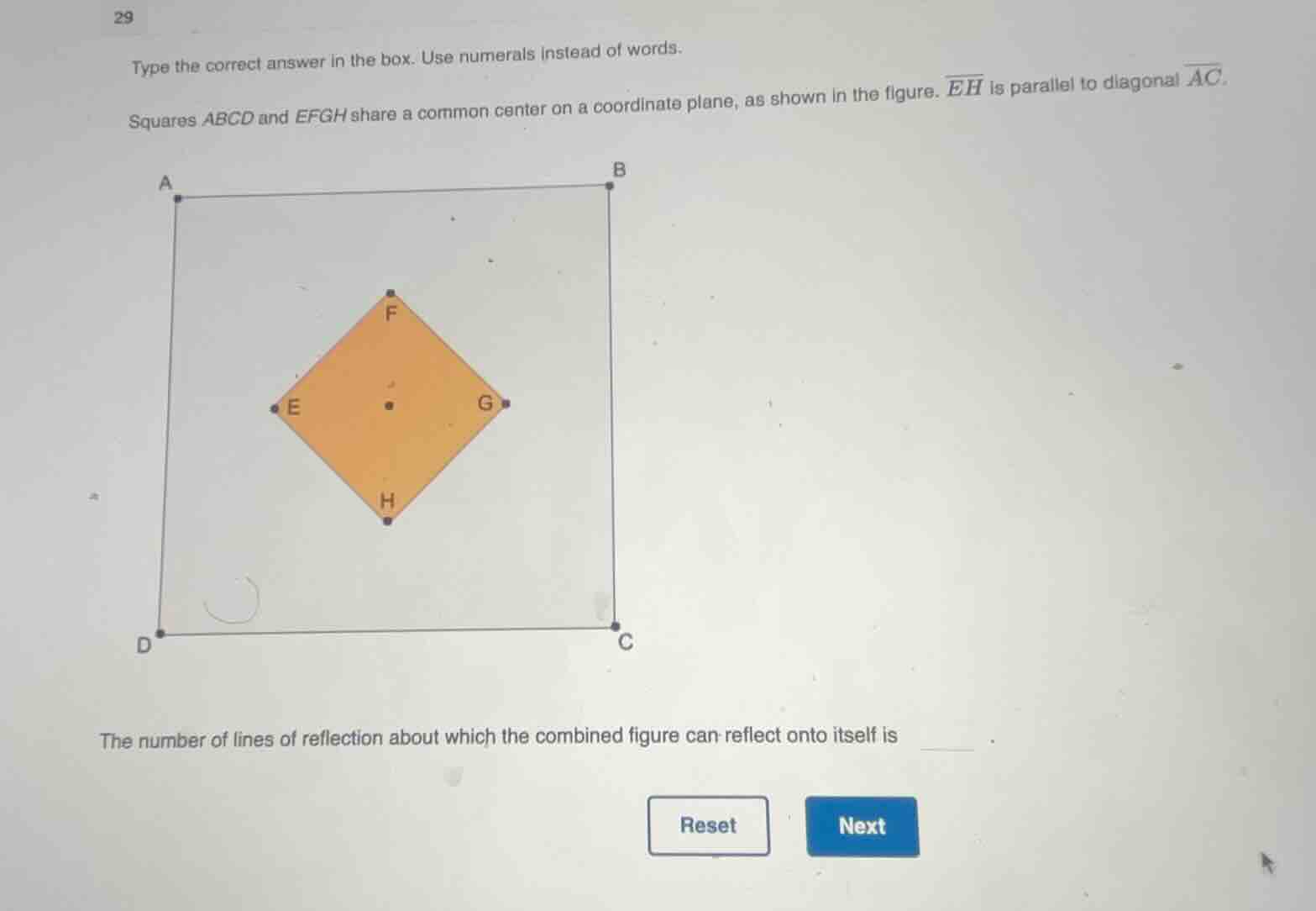 type the correct answer in the box. use numerals instead of words. squa…