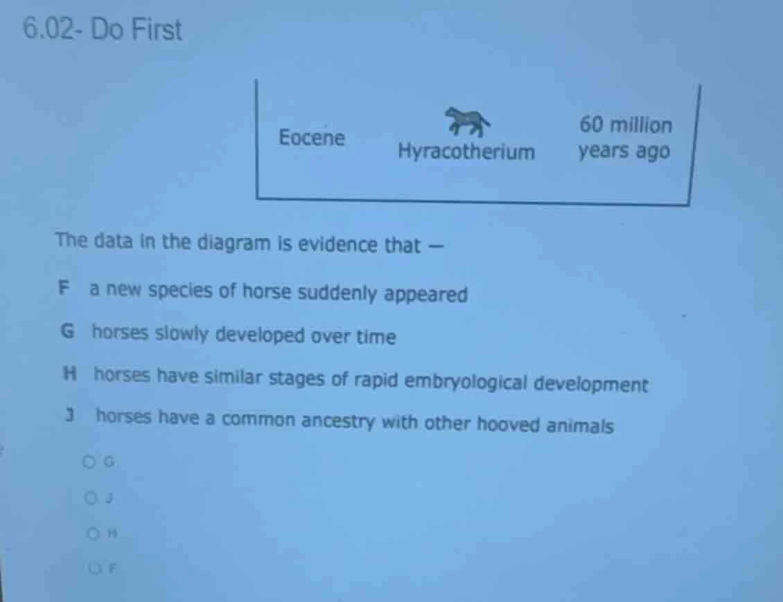 6.02- do first eocene hyracotherium 60 million years ago the data in th…