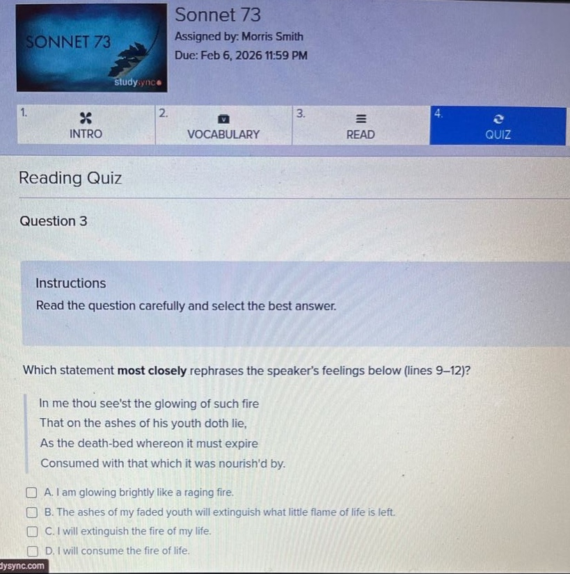sonnet 73 assigned by: morris smith due: feb 6, 2026 11:59 pm reading q…