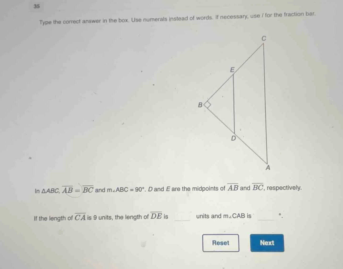 35 type the correct answer in the box. use numerals instead of words. i…