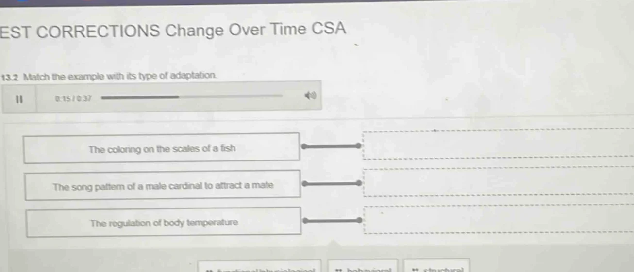 est corrections change over time csa 13.2 match the example with its ty…