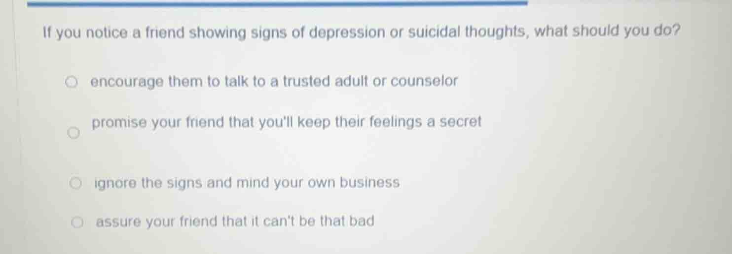if you notice a friend showing signs of depression or suicidal thoughts…