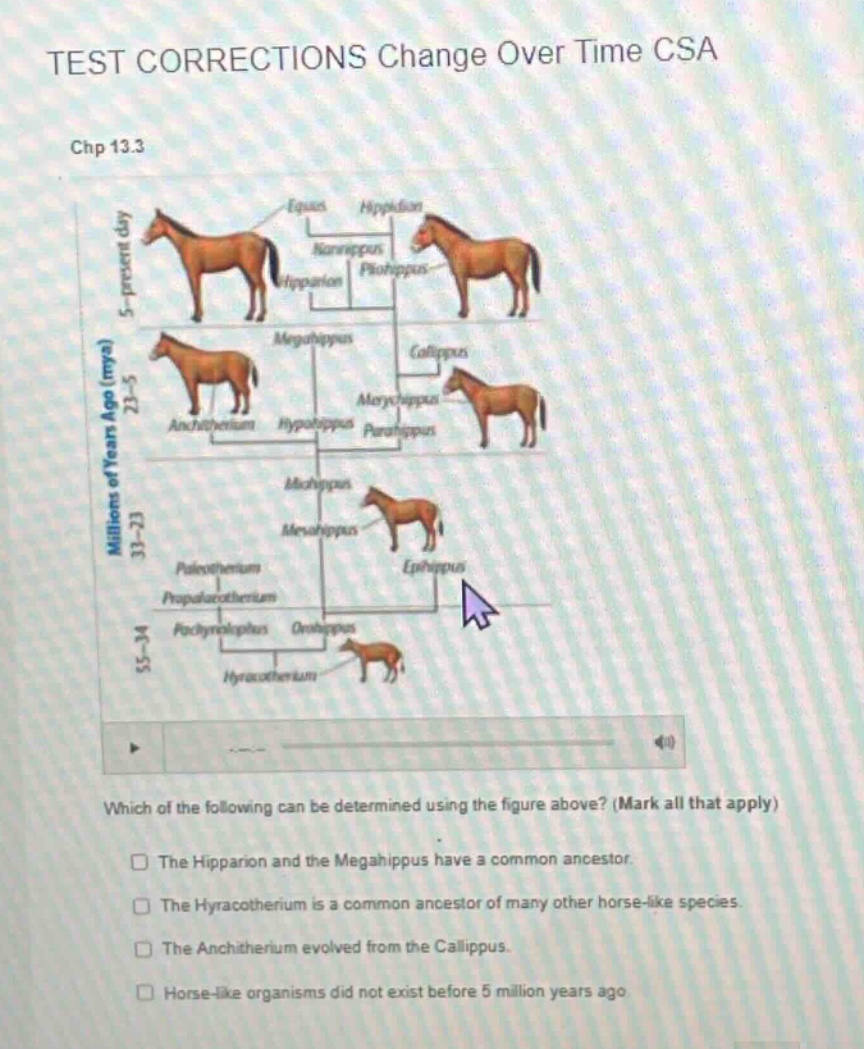test corrections change over time csa chp 13.3 which of the following c…
