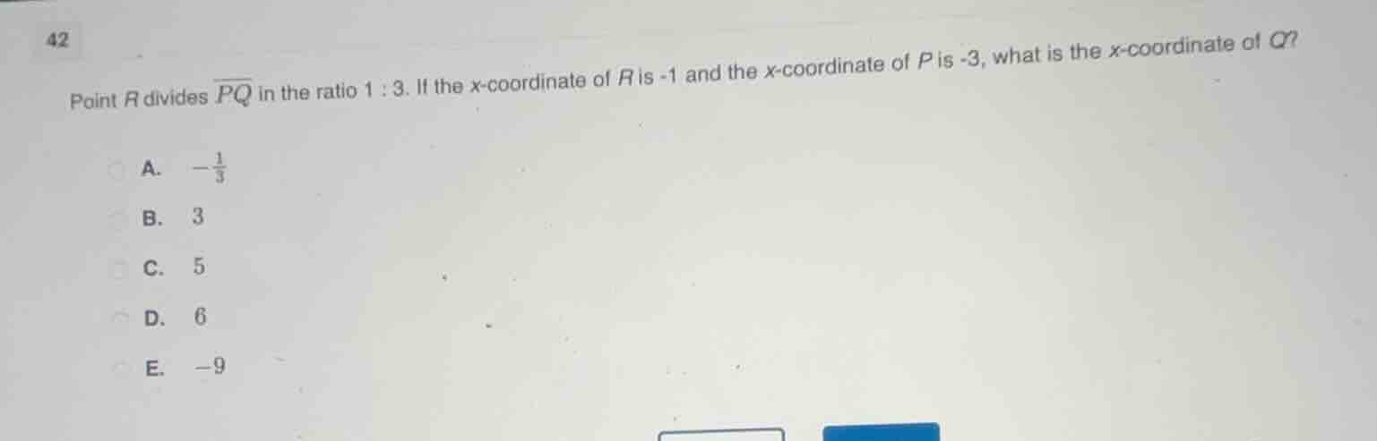 42 point r divides \\(\\overline{pq}\\) in the ratio 1 : 3. if the x - …