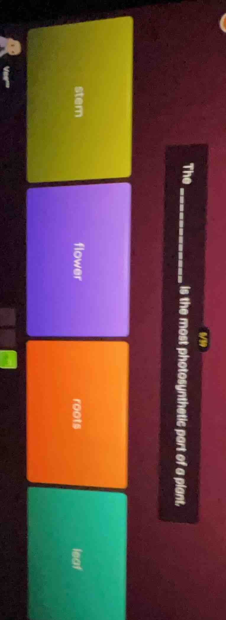 the ______ is the most photosynthetic part of a plant. options: stem, f…