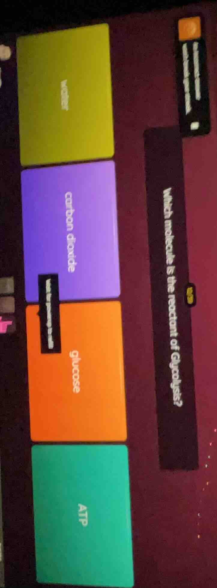which molecule is the reactant of glycolysis? carbon dioxide glucose atp