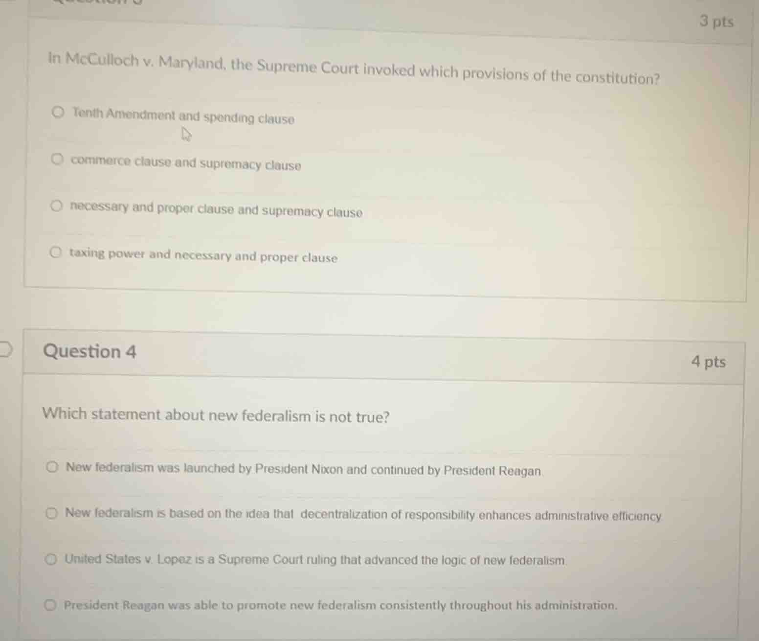 question 3 3 pts in mcculloch v. maryland, the supreme court invoked wh…