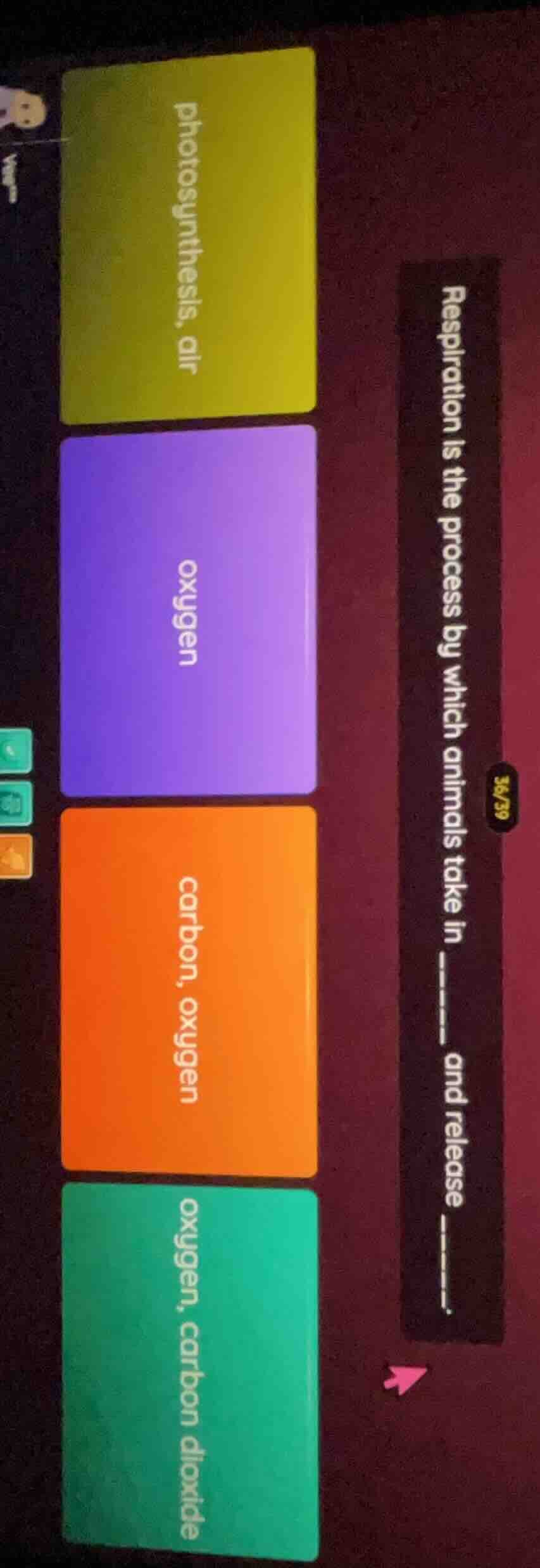 respiration is the process by which animals take in ______ and release …