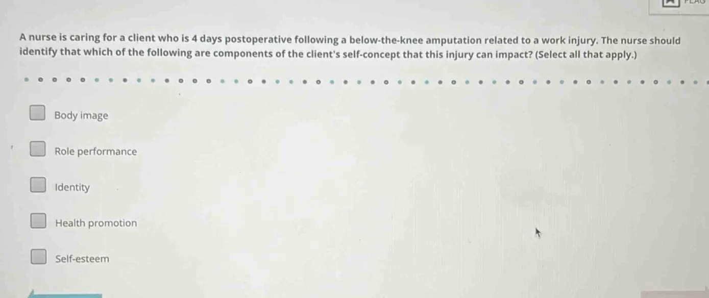 a nurse is caring for a client who is 4 days postoperative following a …