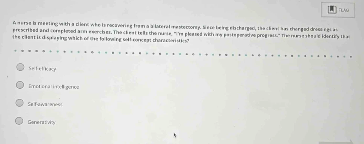a nurse is meeting with a client who is recovering from a bilateral mas…