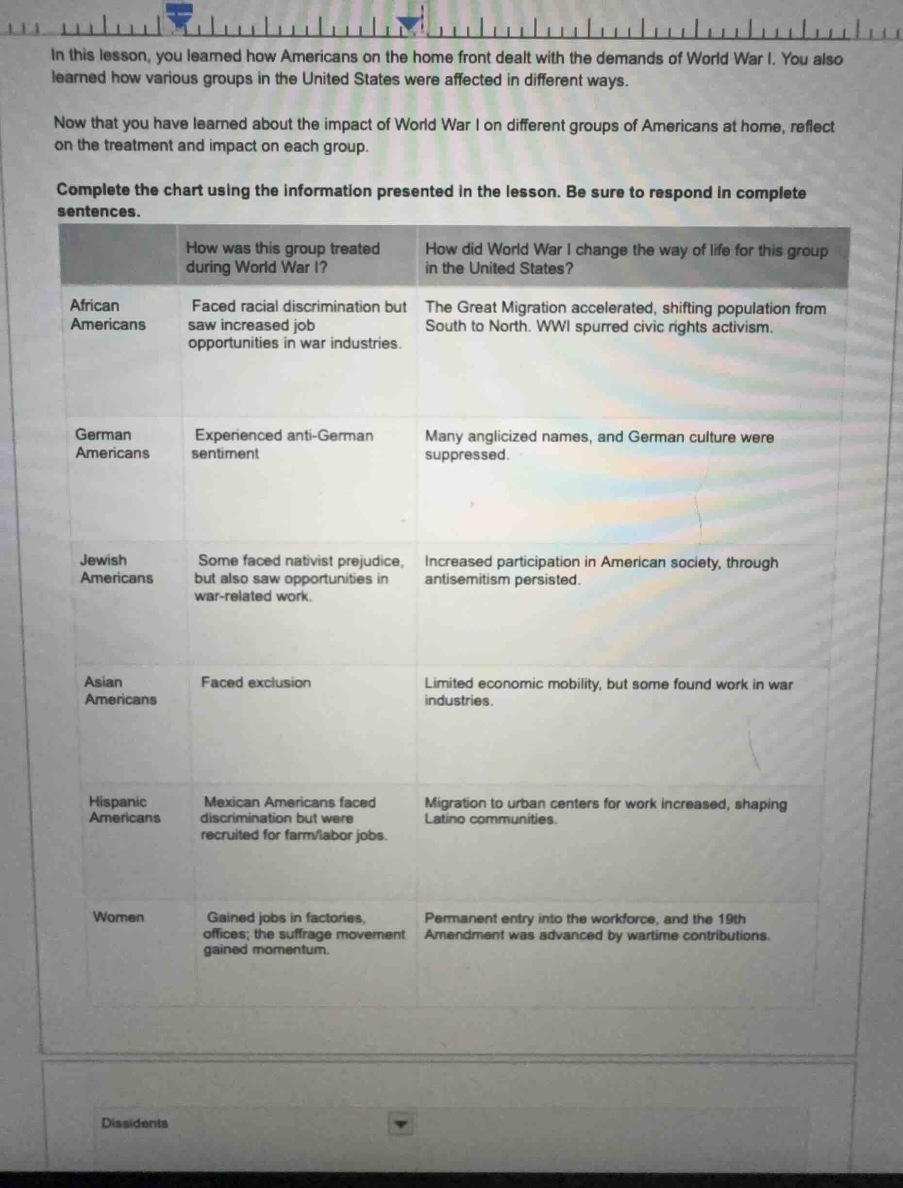 in this lesson, you learned how americans on the home front dealt with …