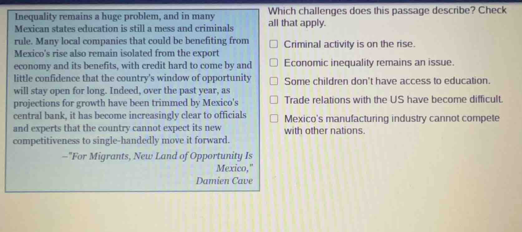 inequality remains a huge problem, and in many mexican states education…