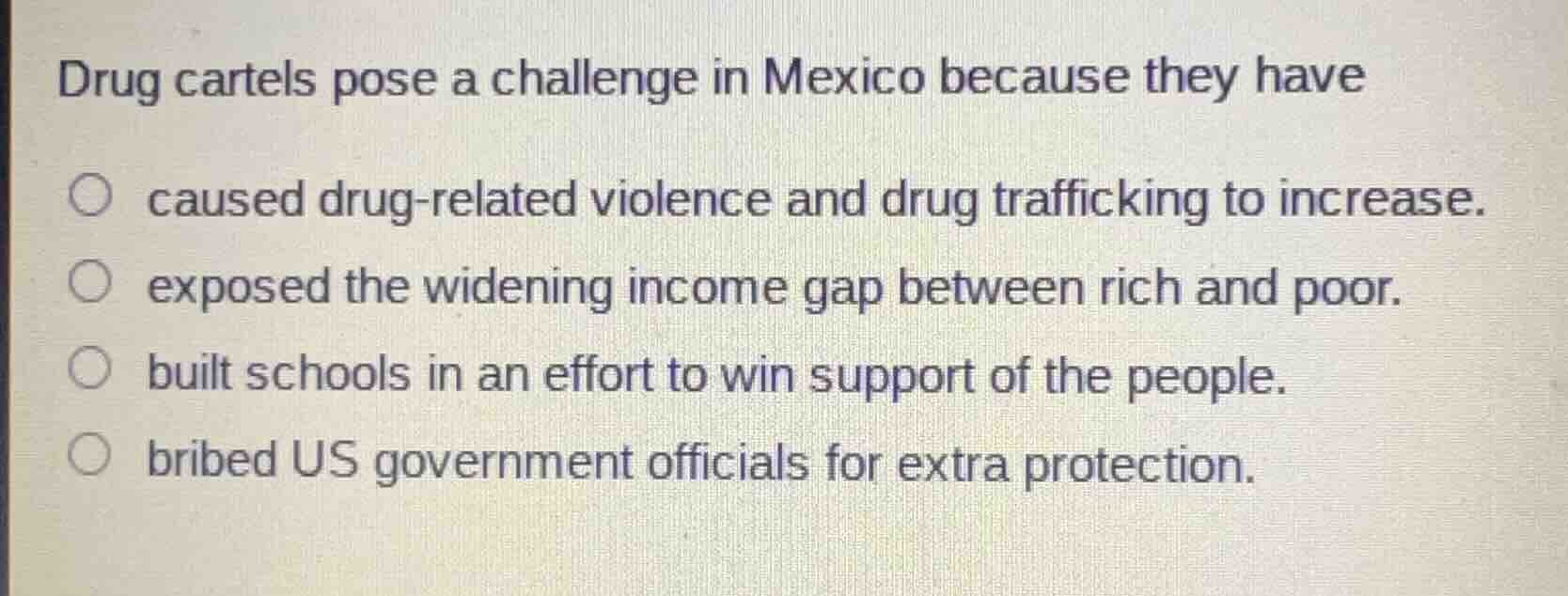 drug cartels pose a challenge in mexico because they have caused drug -…