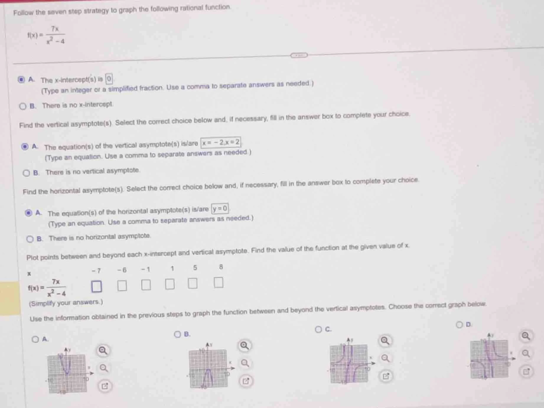 follow the seven step strategy to graph the following rational function…