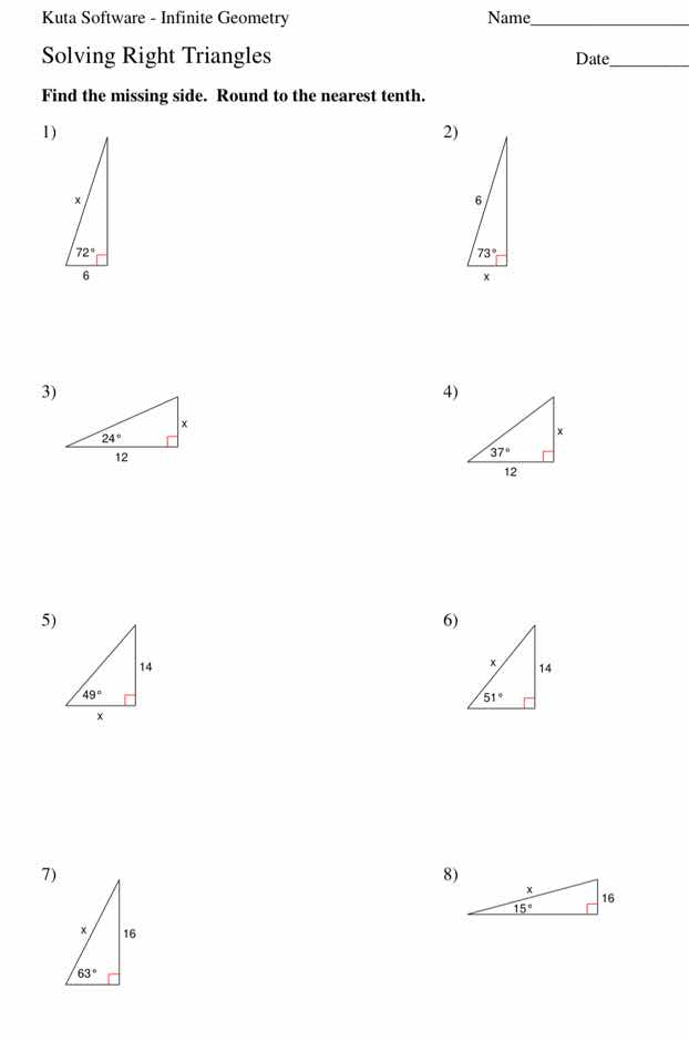 kuta software - infinite geometry name solving right triangles date fin…