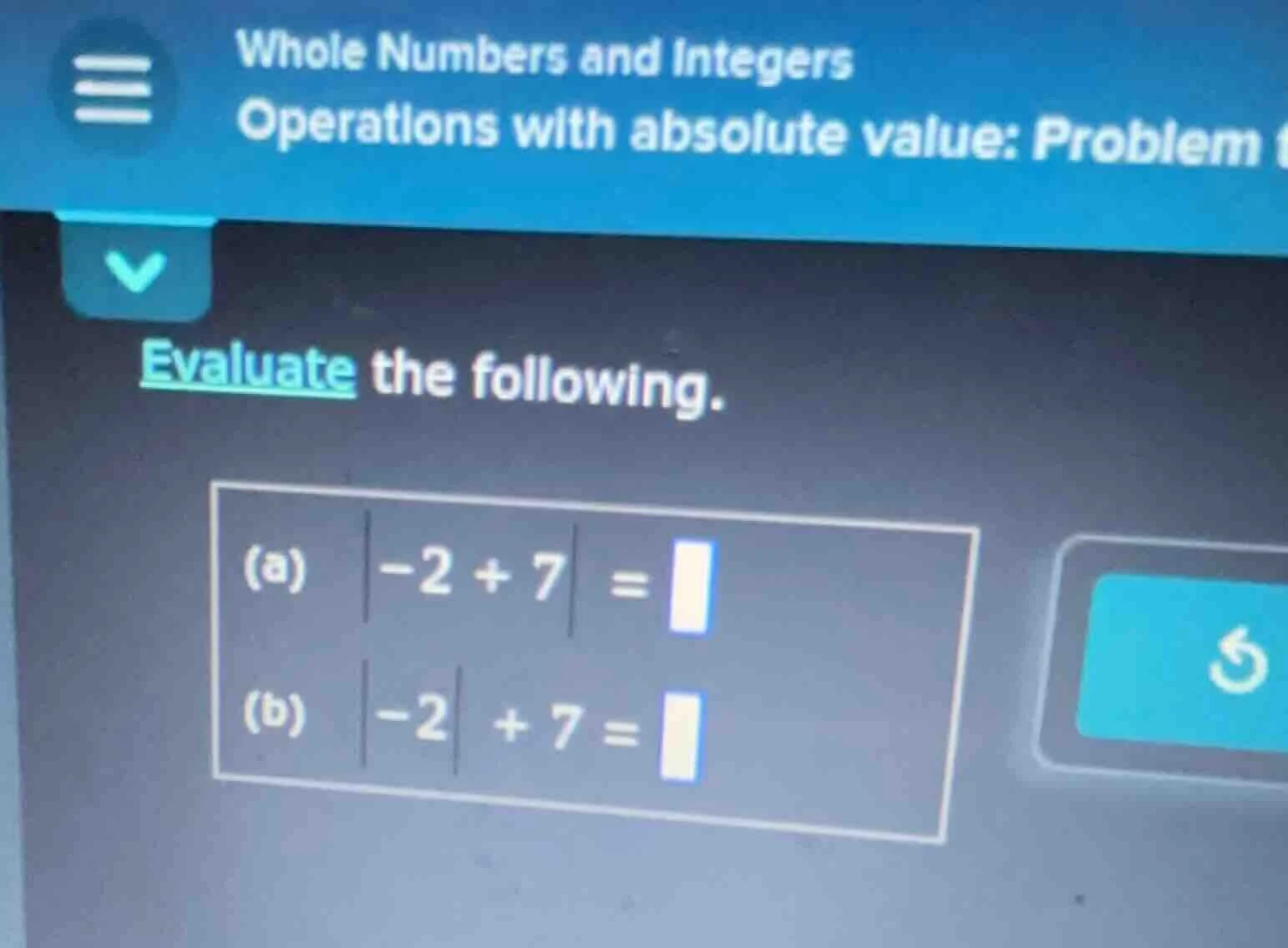 whole numbers and integers operations with absolute value: problem eval…