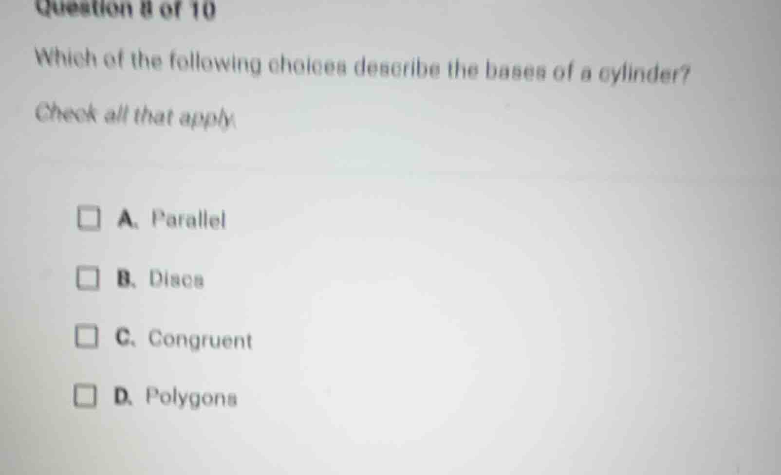 question 8 of 10 which of the following choices describe the bases of a…