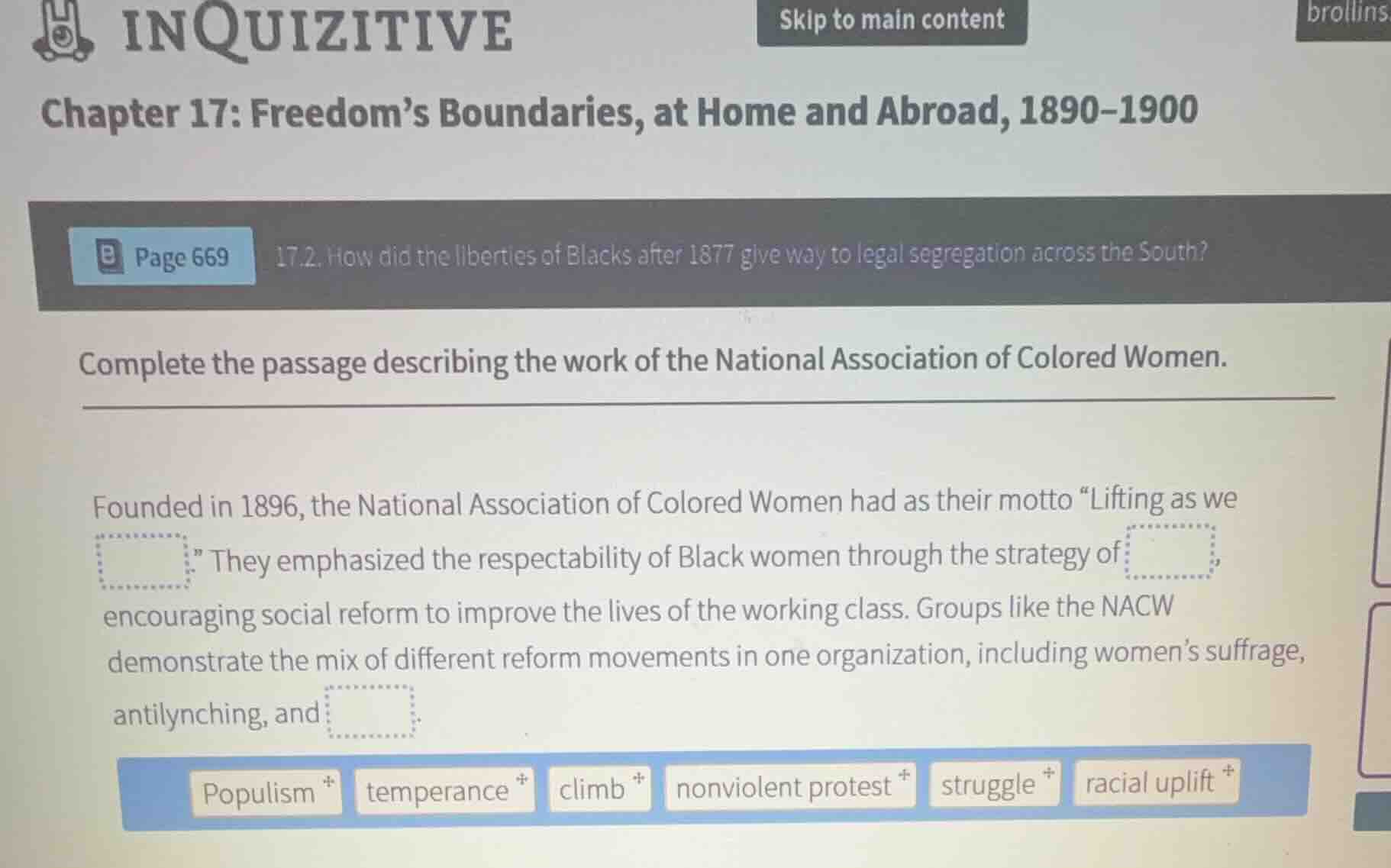chapter 17: freedom’s boundaries, at home and abroad, 1890–1900 page 66…