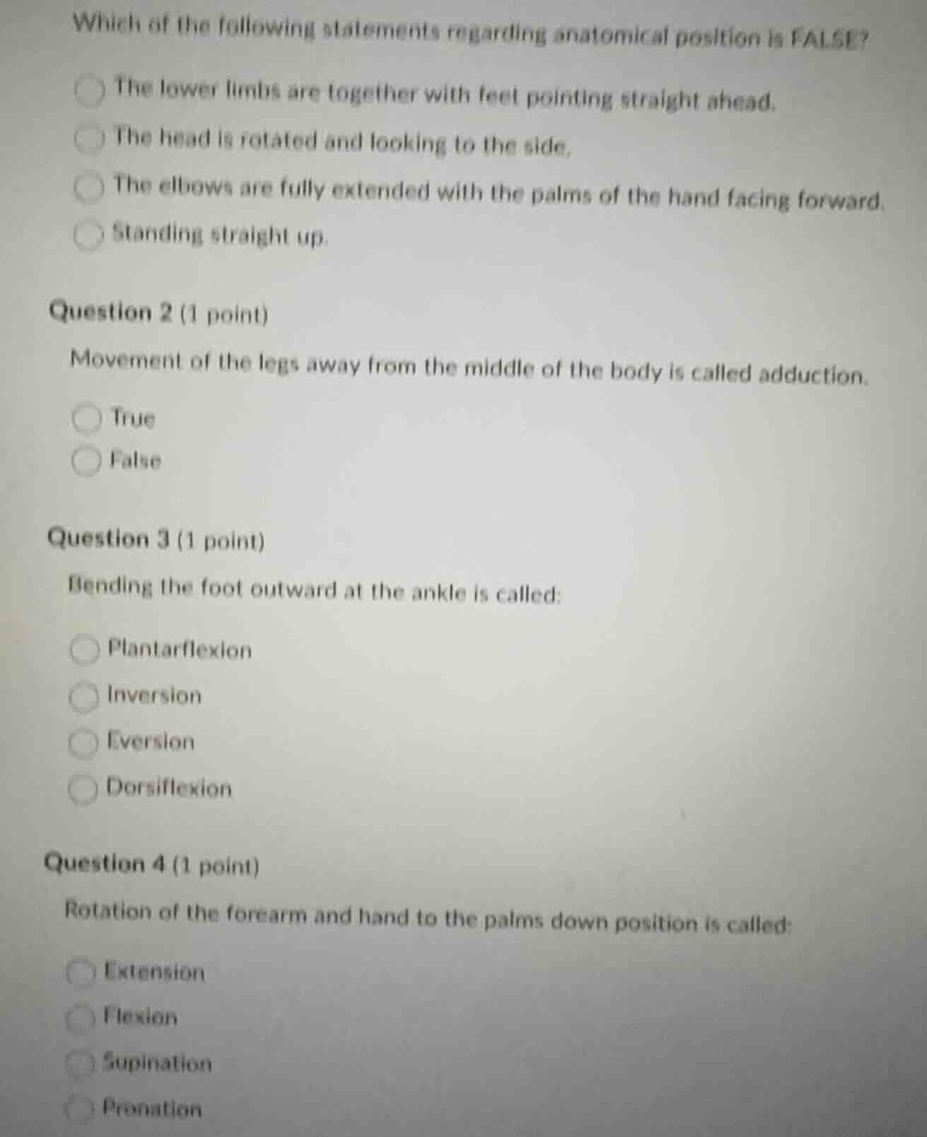 which of the following statements regarding anatomical position is fals…