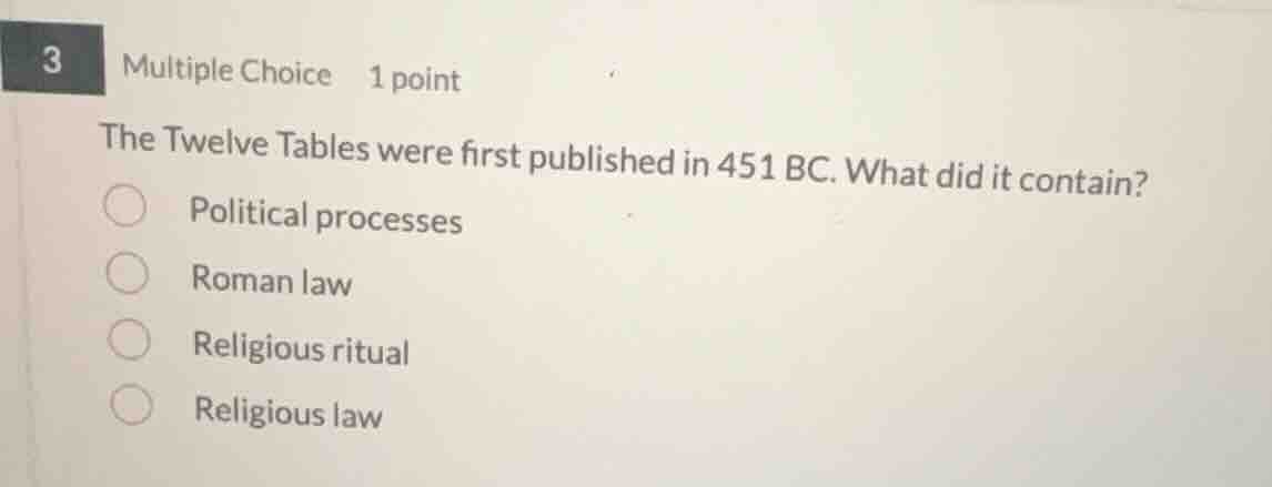 3 multiple choice 1 point the twelve tables were first published in 451…