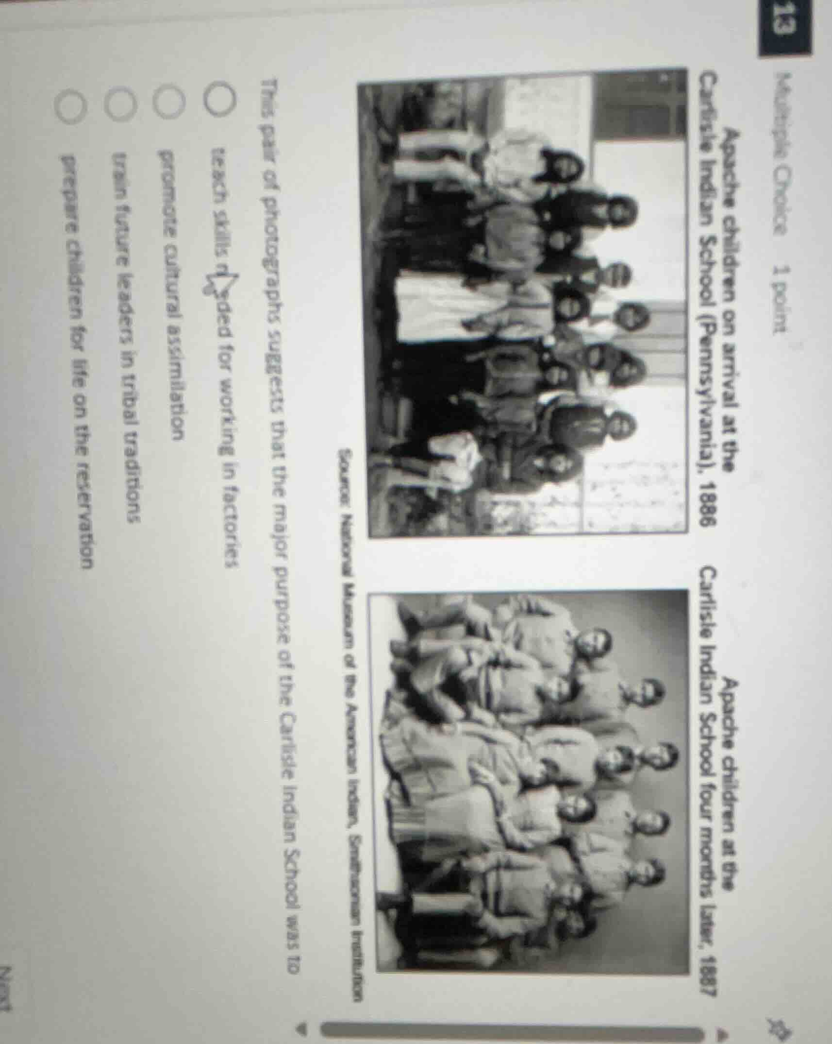 multiple choice 1 point apache children on arrival at the carlisle indi…