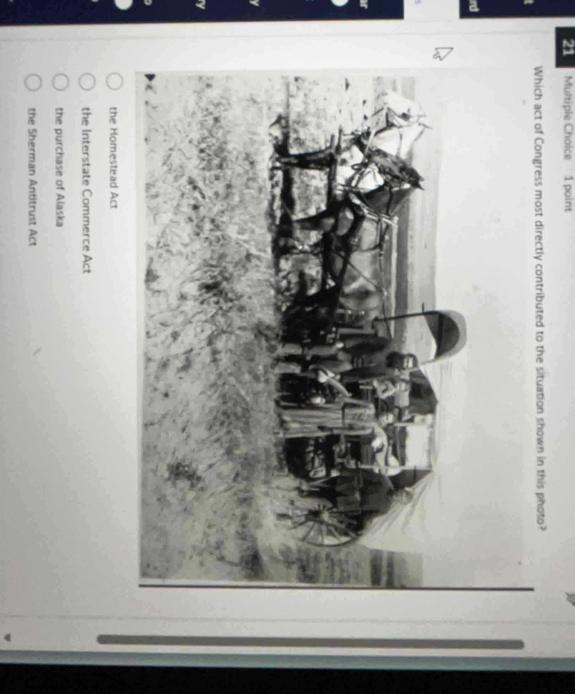 multiple choice 1 point which act of congress most directly contributed…