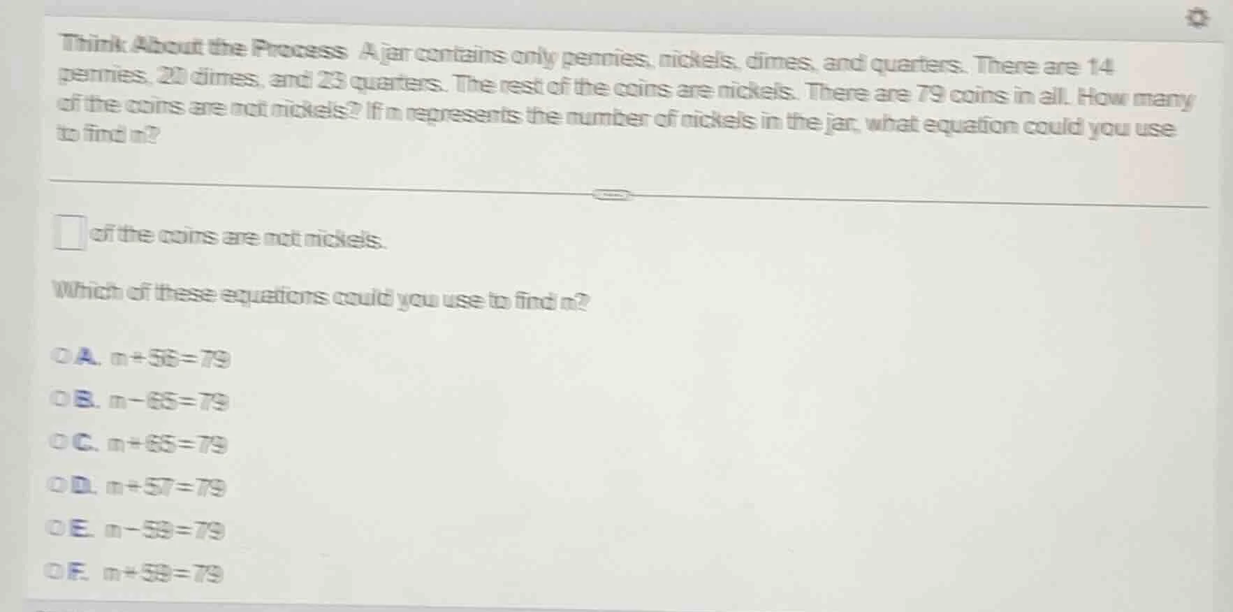 think about the process a jar contains only pennies, nickels, dimes, an…