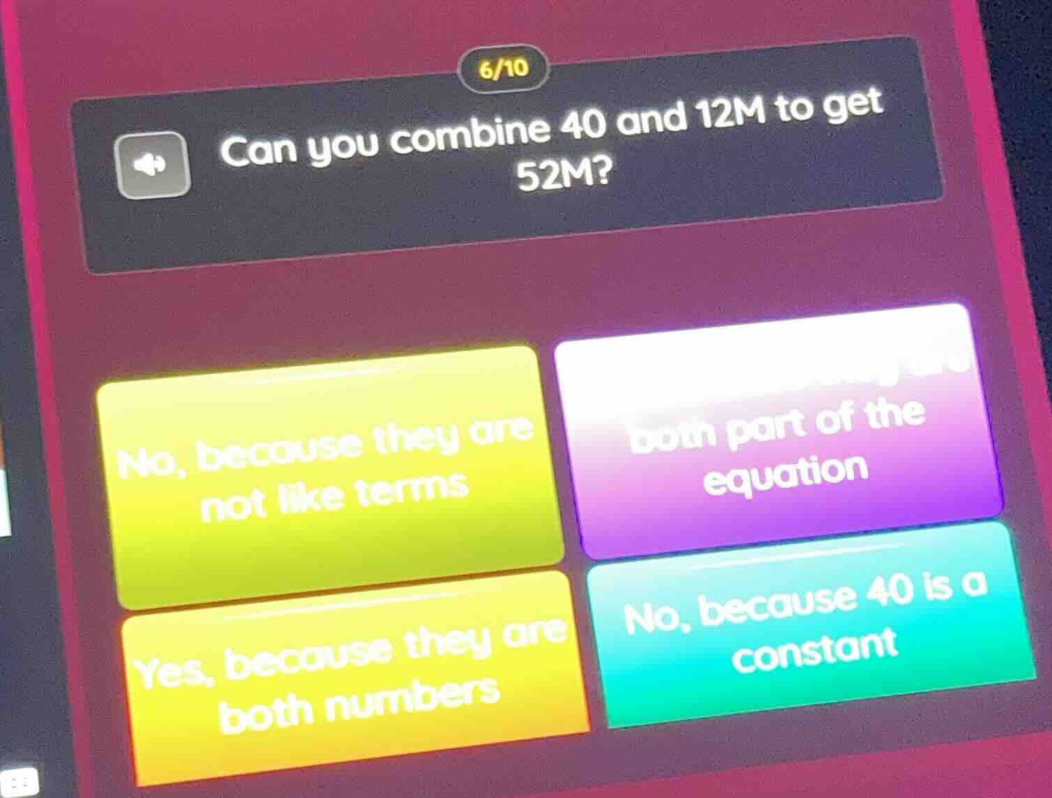 can you combine 40 and 12m to get 52m? no, because they are not like te…