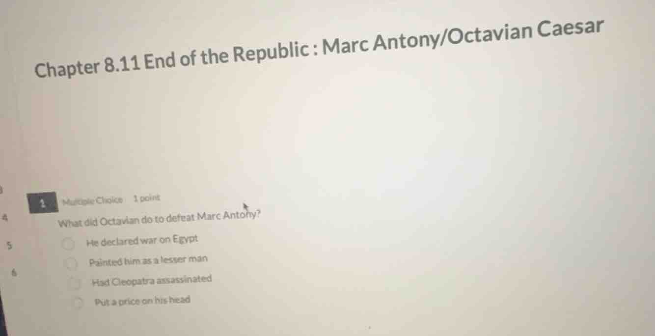 chapter 8.11 end of the republic : marc antony/octavian caesar 1 multip…