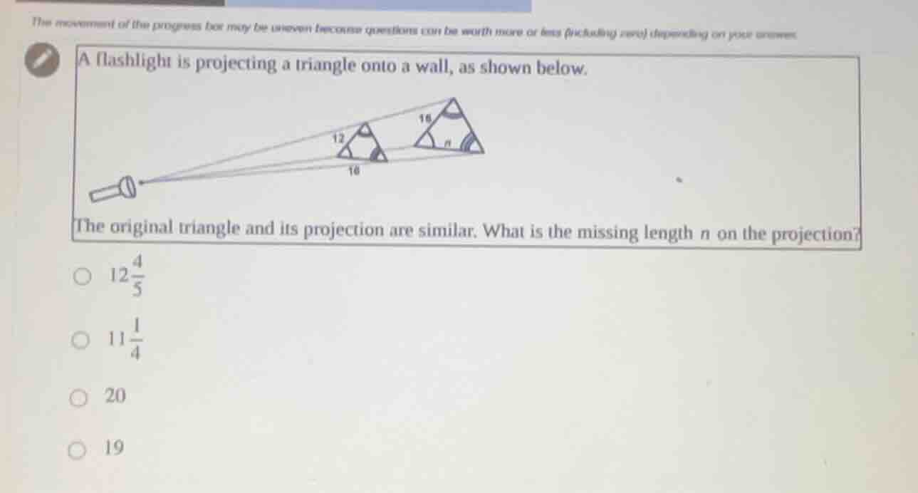 a flashlight is projecting a triangle onto a wall, as shown below. the …