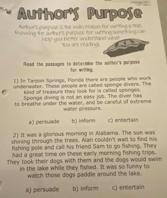 authors purpose authors purpose is the main reason for writing a text. …