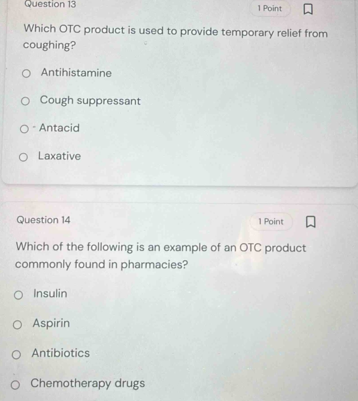 question 13 1 point which otc product is used to provide temporary reli…