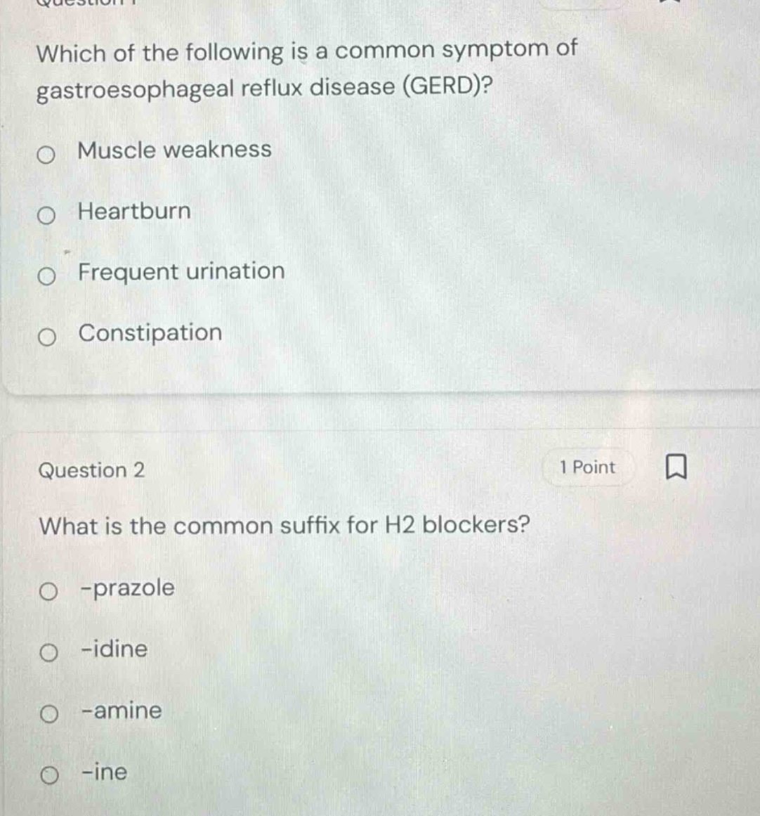 question 1 which of the following is a common symptom of gastroesophage…