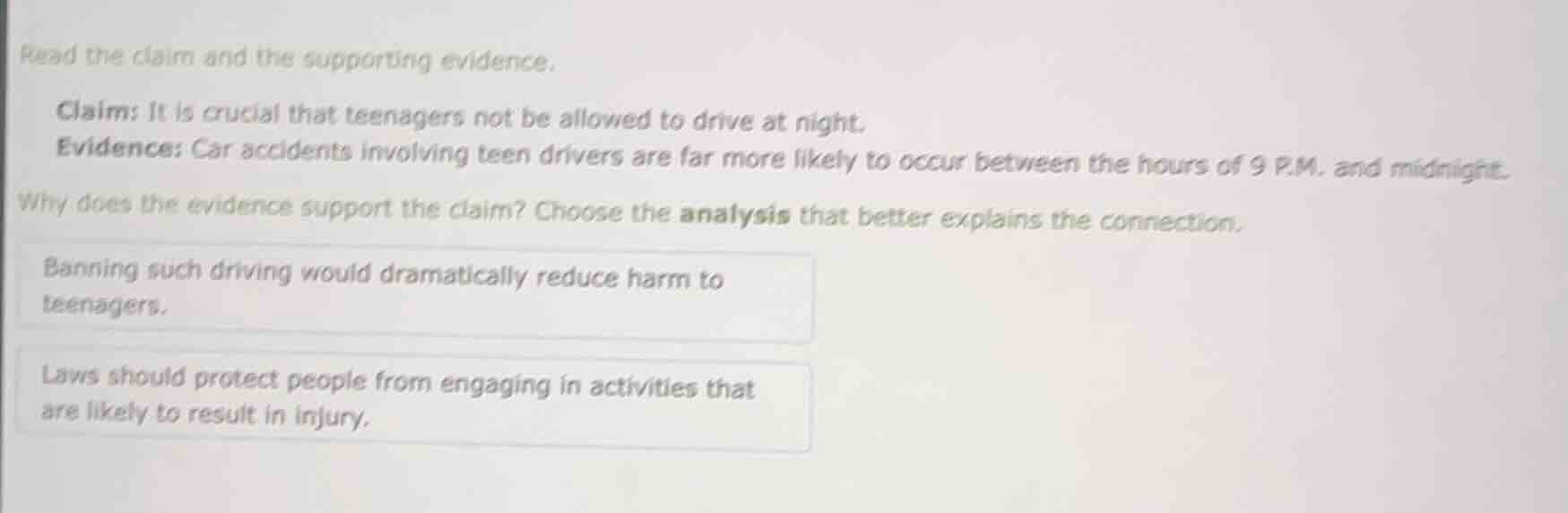 read the claim and the supporting evidence. claims: it is crucial that …