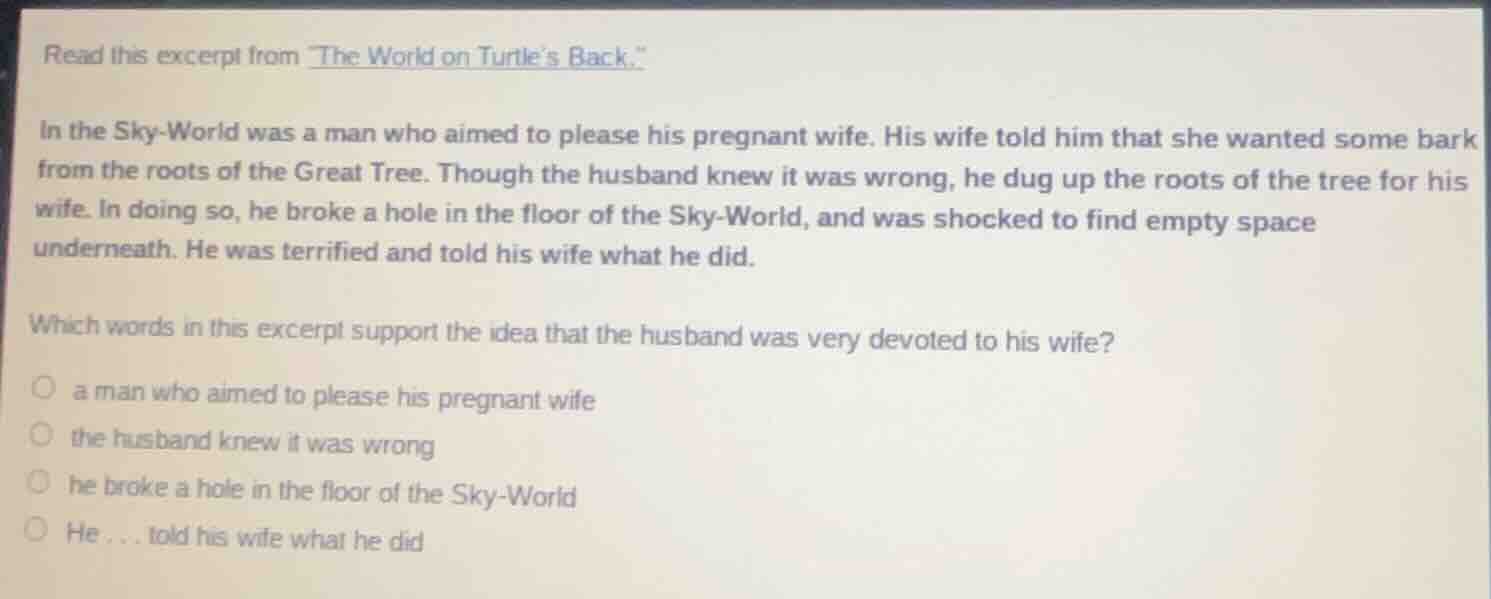 read this excerpt from \the world on turtles back.\ in the sky - world …