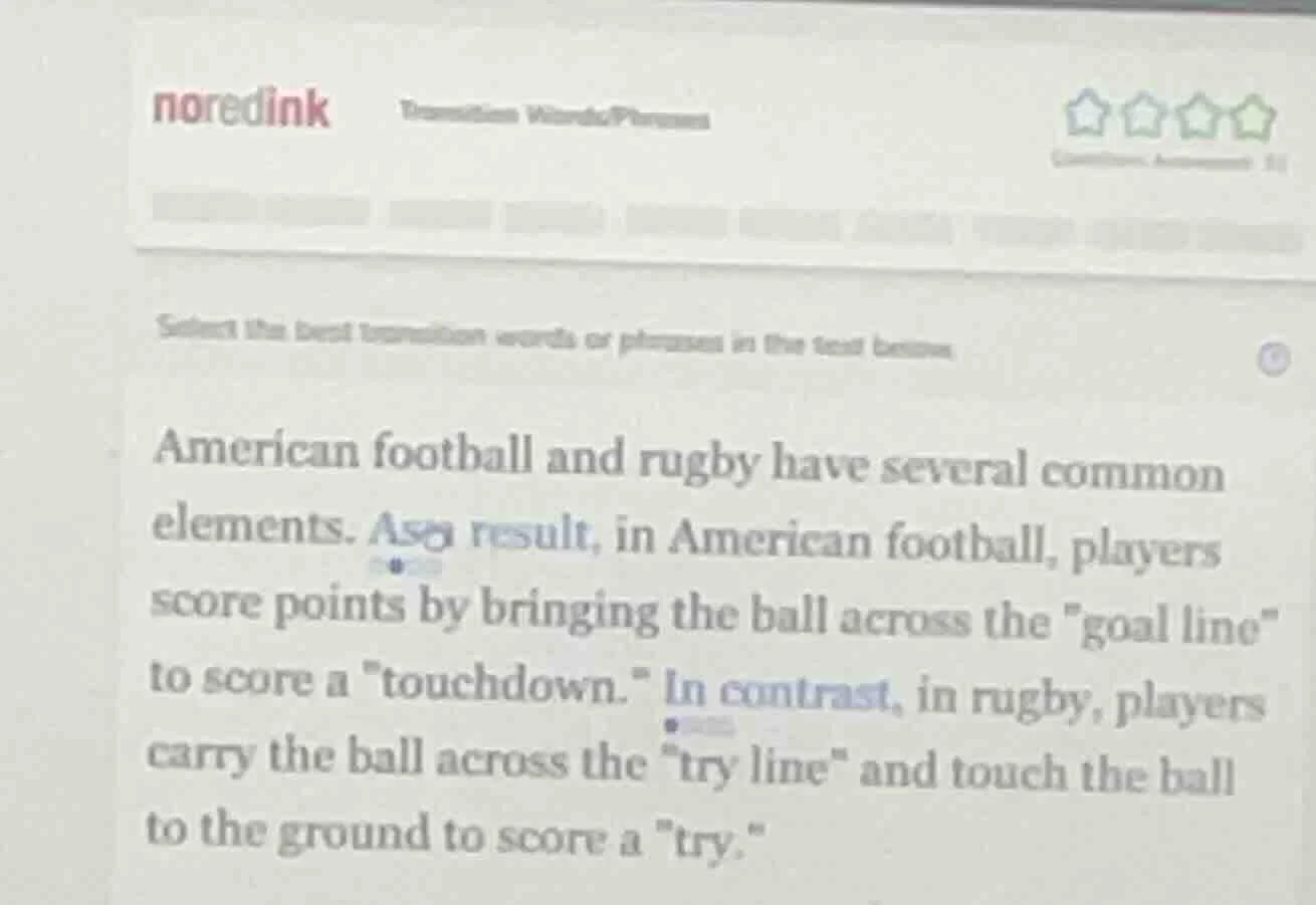 select the best transition words or phrases in the text below. american…