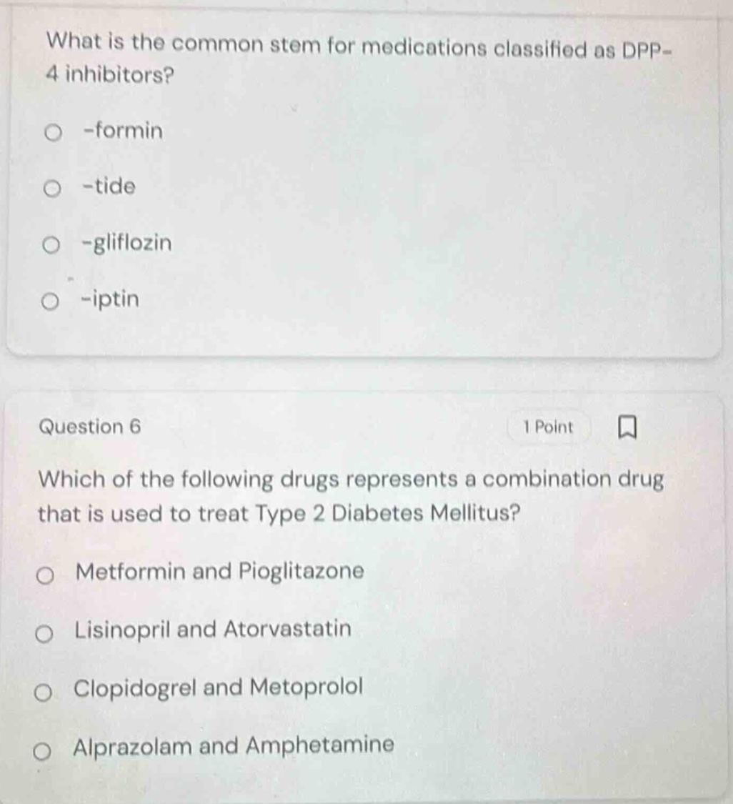 what is the common stem for medications classified as dpp-4 inhibitors?…
