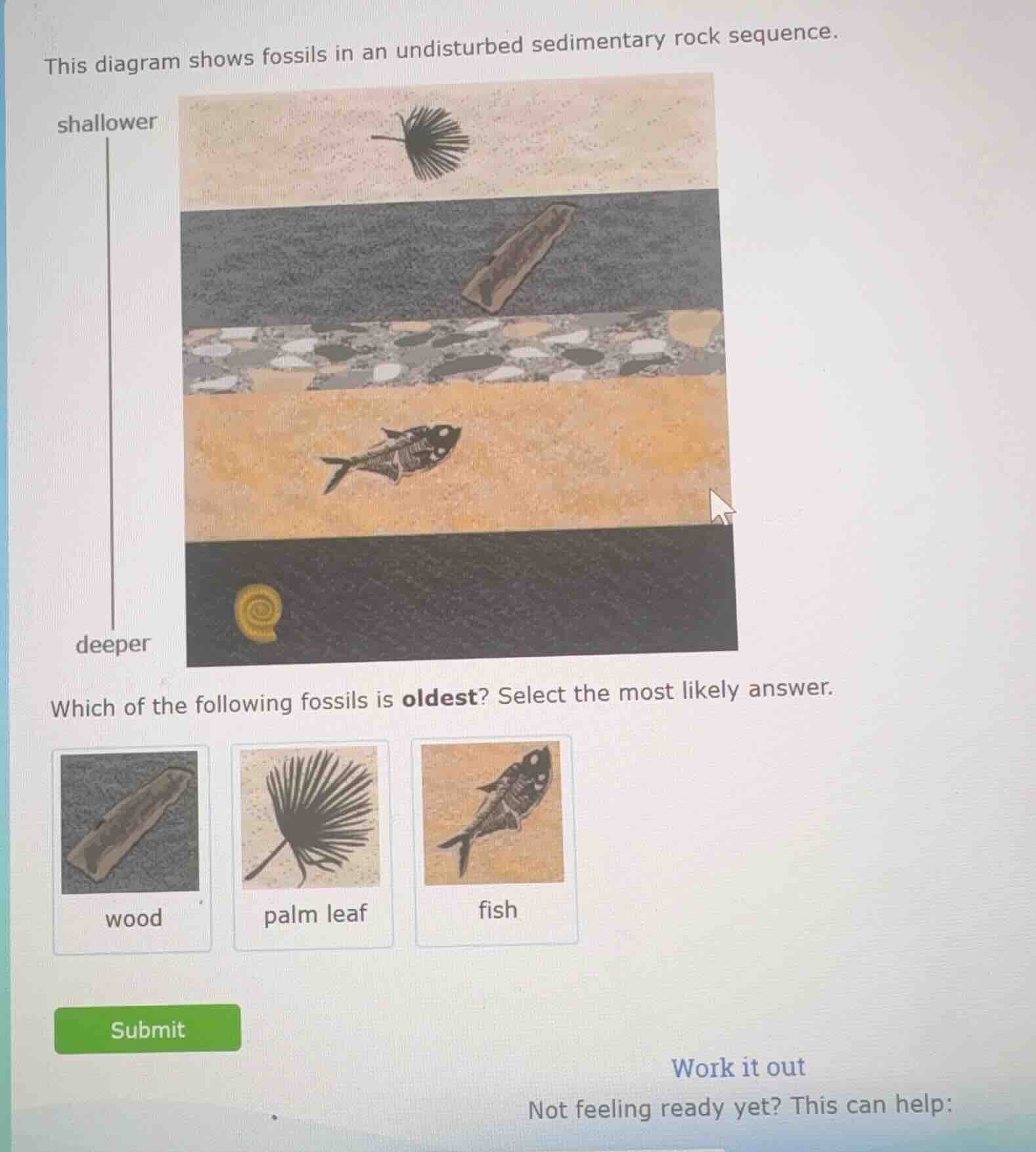 this diagram shows fossils in an undisturbed sedimentary rock sequence.…