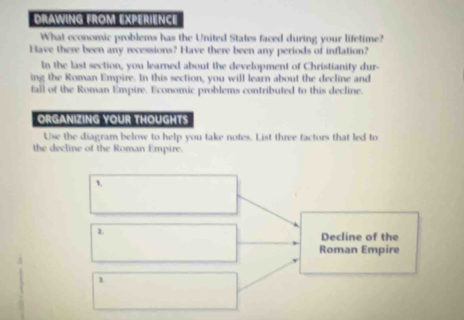 drawing from experience what economic problems has the united states fa…