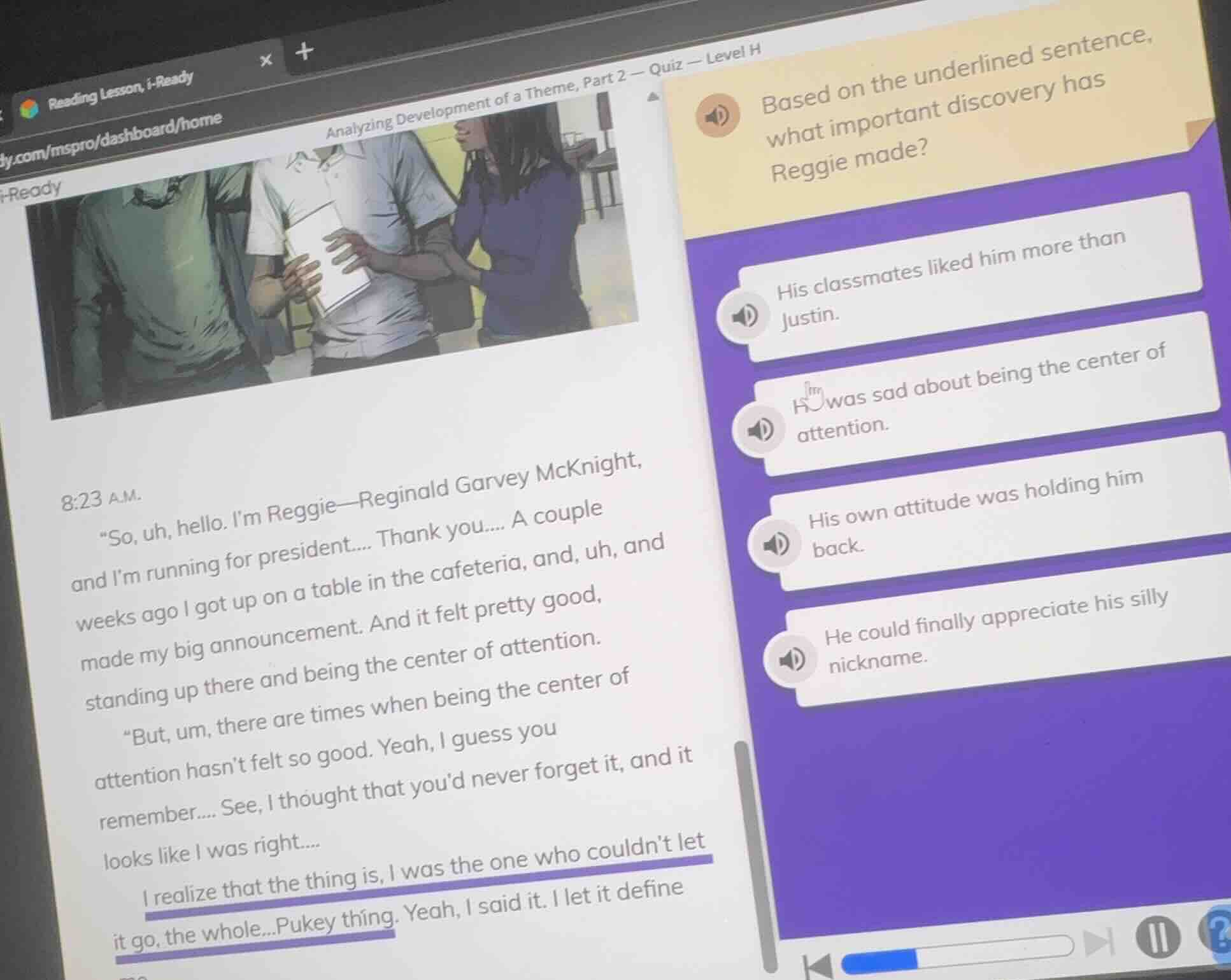 8:23 am. \so, uh, hello. im reggie—reginald garvey mcknight, and im run…