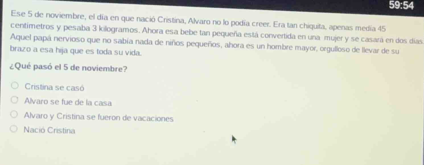 ese 5 de noviembre, el día en que nació cristina, álvaro no lo podía cr…