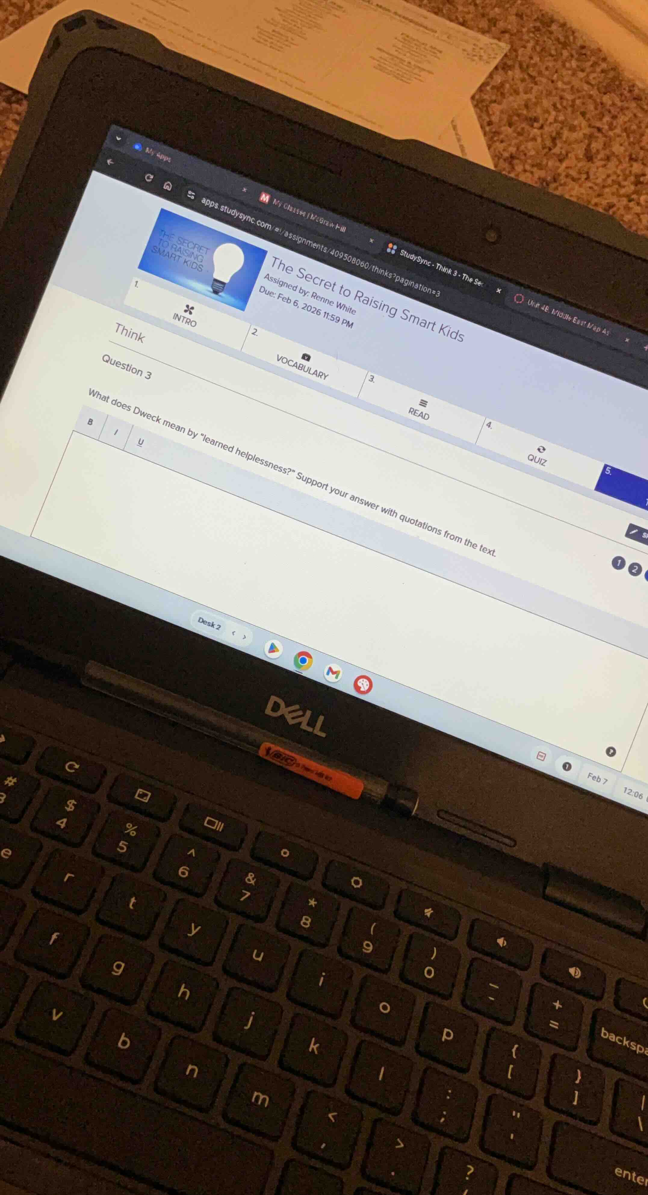 question 3 what does dweck mean by \learned helplessness?\ support your…