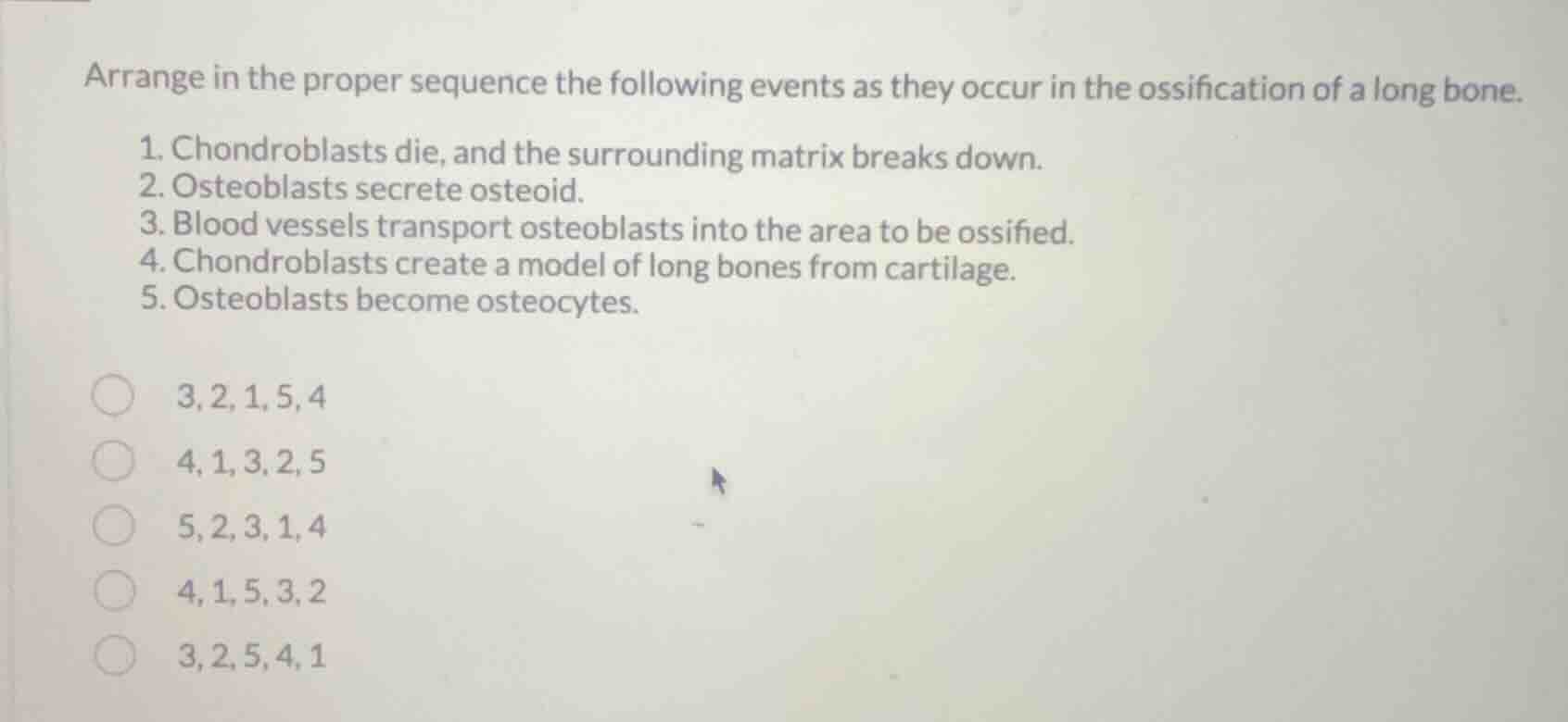 arrange in the proper sequence the following events as they occur in th…