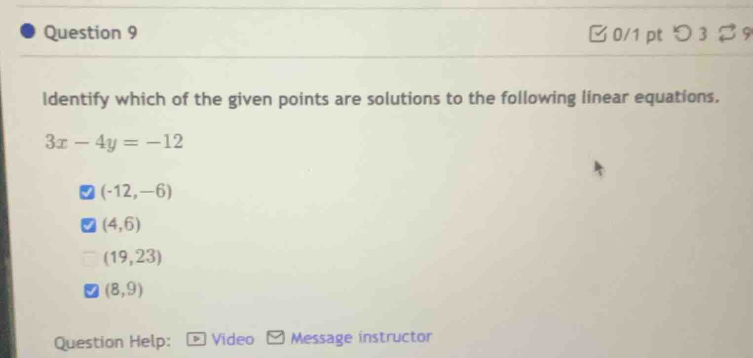 question 9 identify which of the given points are solutions to the foll…