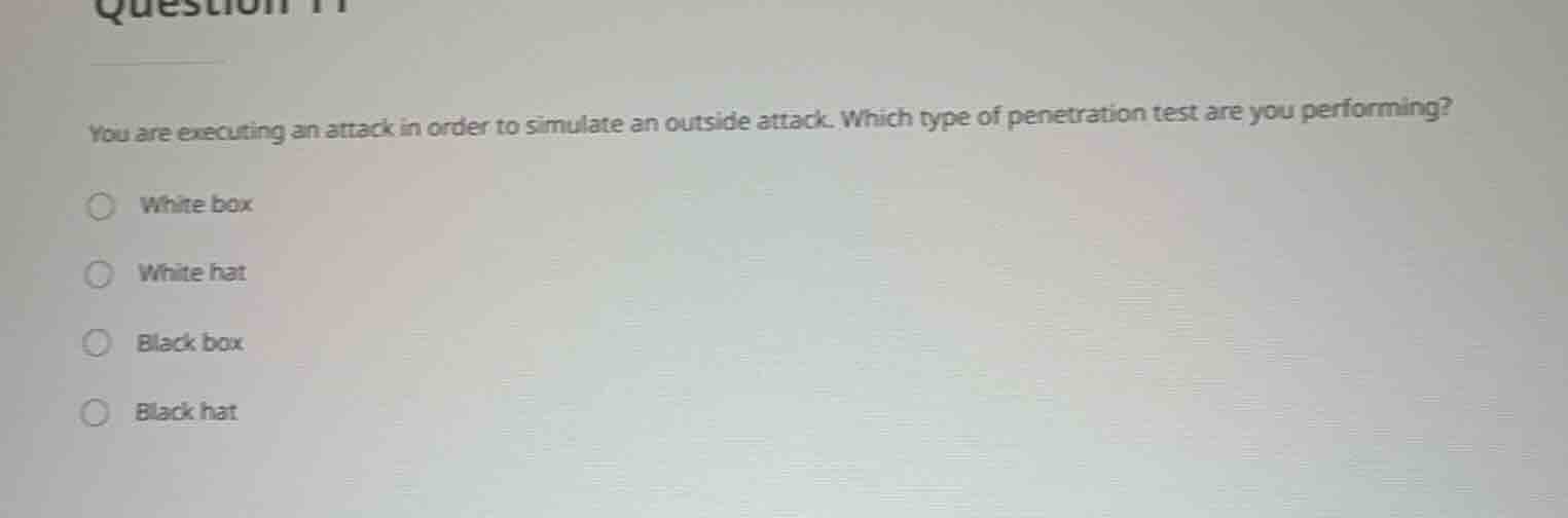 you are executing an attack in order to simulate an outside attack. whi…