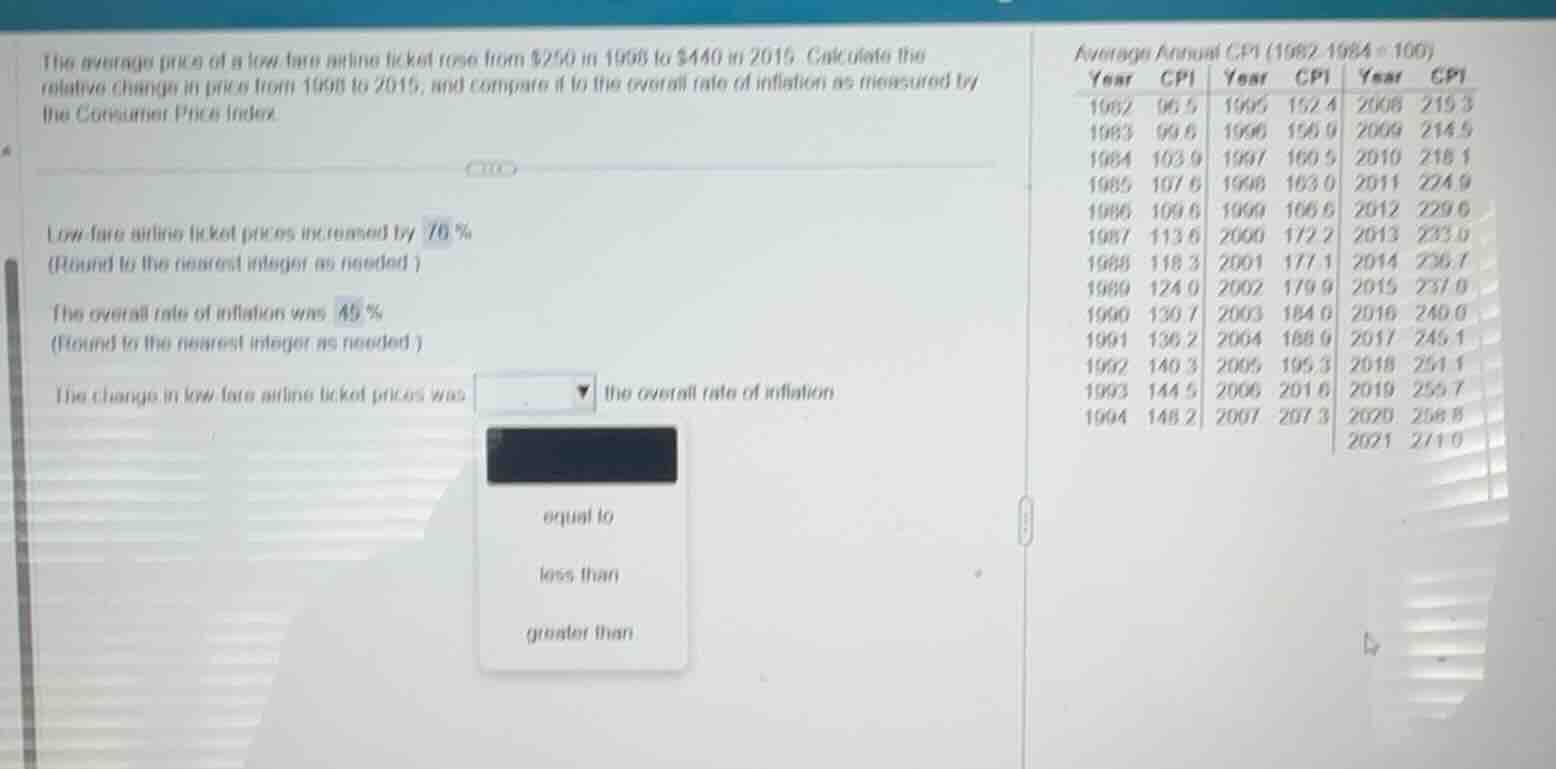 the average price of a low - fare airline ticket rose from $250 in 1998…