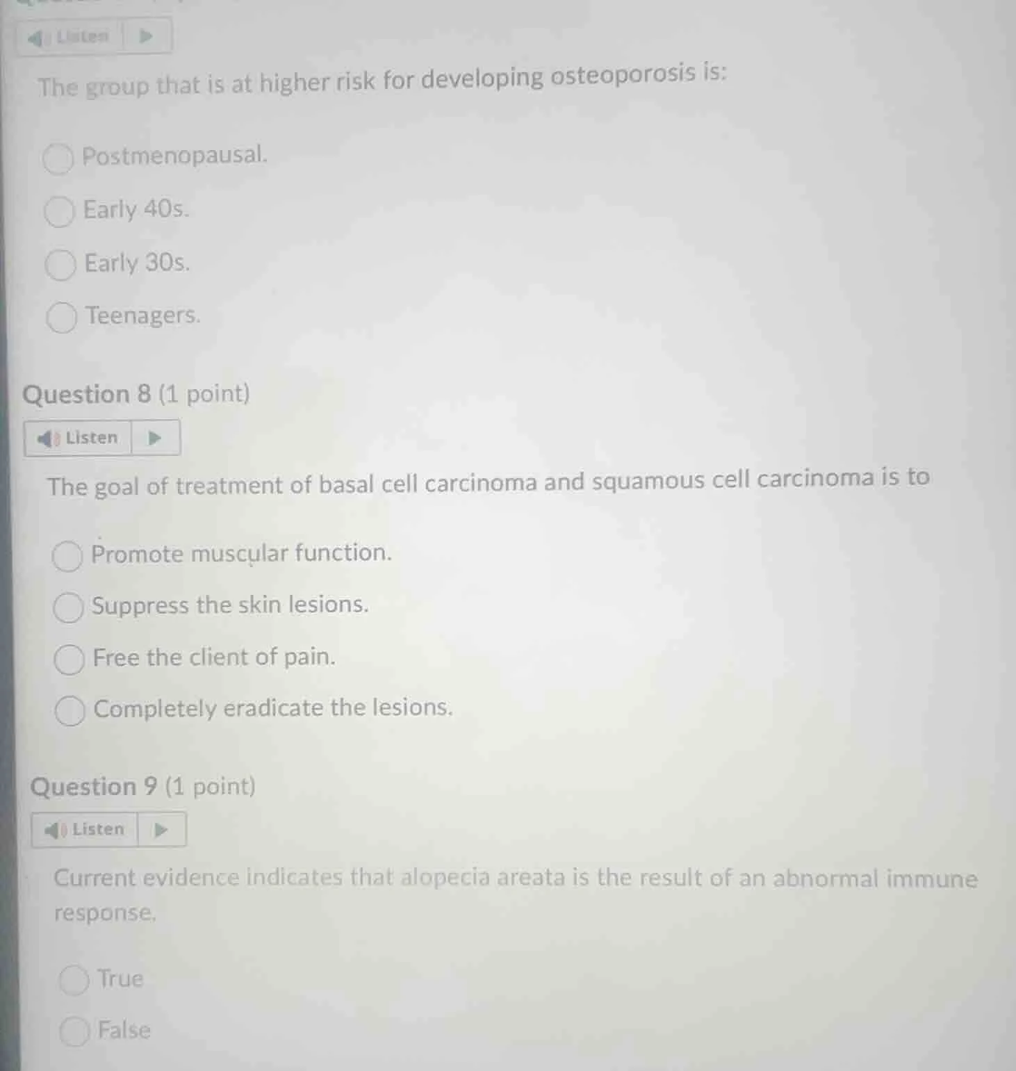 the group that is at higher risk for developing osteoporosis is: postme…