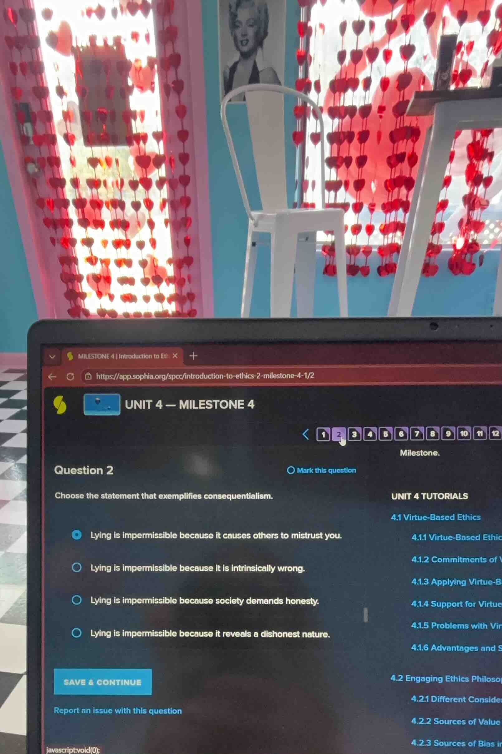 unit 4 — milestone 4 question 2 choose the statement that exemplifies c…